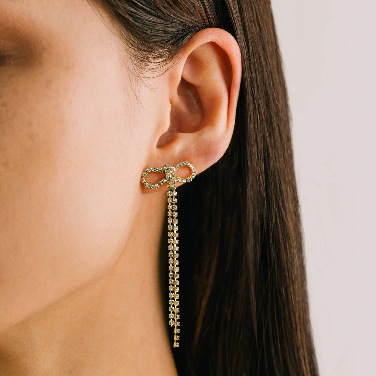 Luxe Bow Gold Earrings Pair
