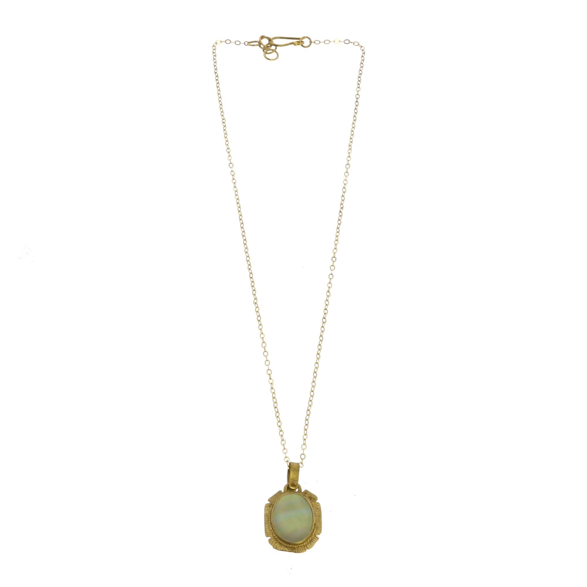 Mother of Pearl Audrey Sunburst Medallion Necklace