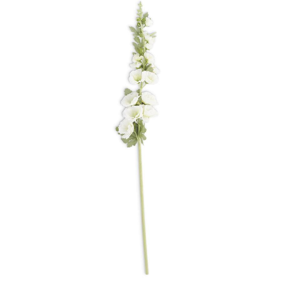 43 Inch White Hollyhock Stem