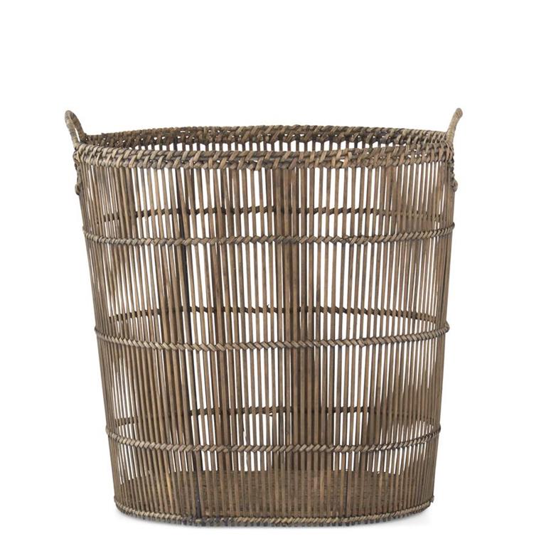 Metal Framed Rattan Slat Nesting Basket