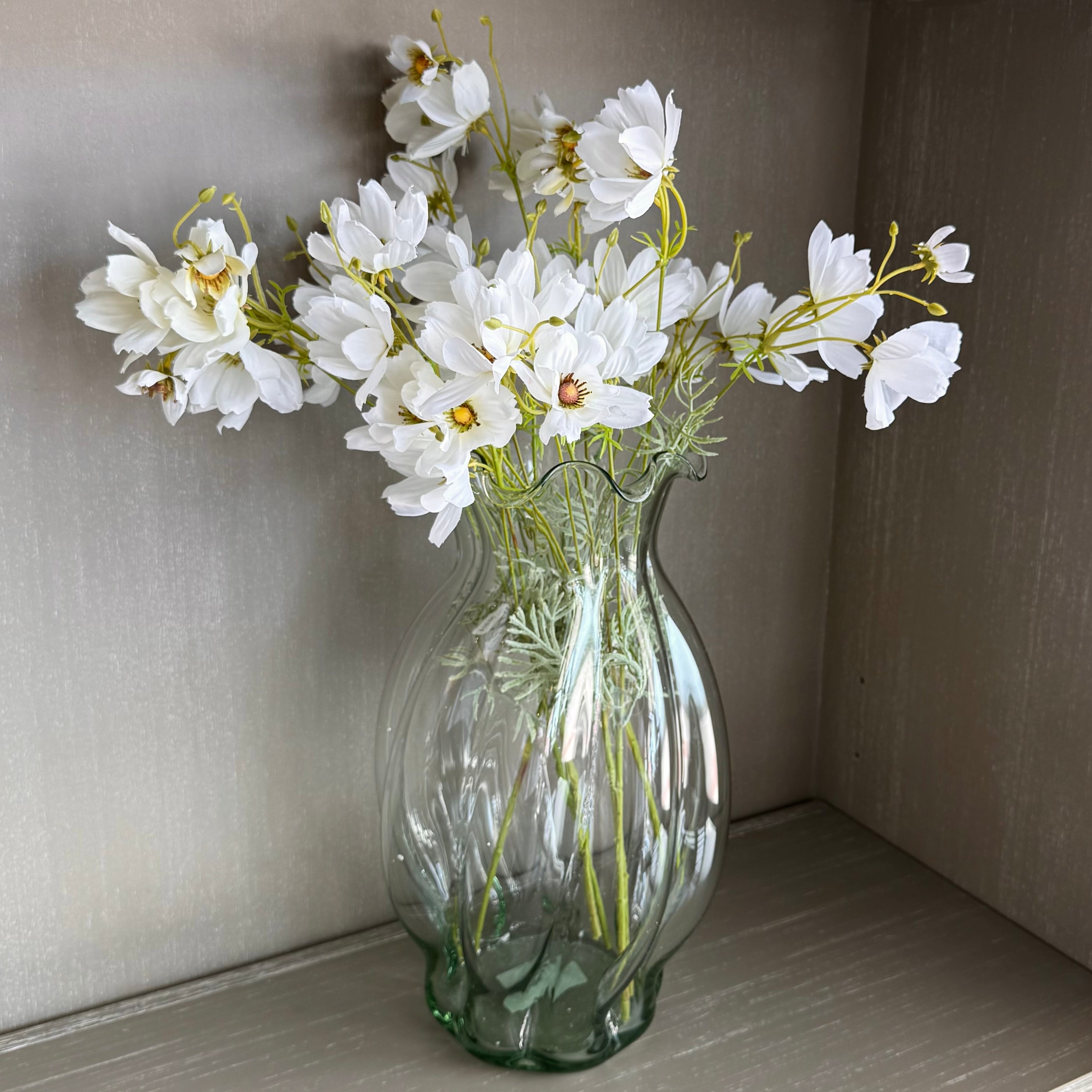 Artificial White Cosmos Spray