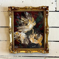 Christmas in Bloom Vintage Framed Glass Hand Painting