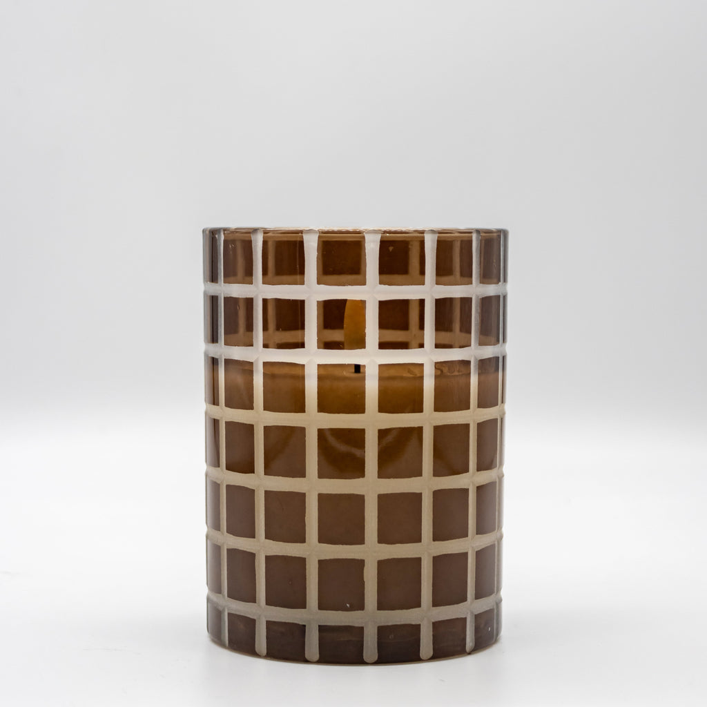 Amber Lattice Radiance LED Candle