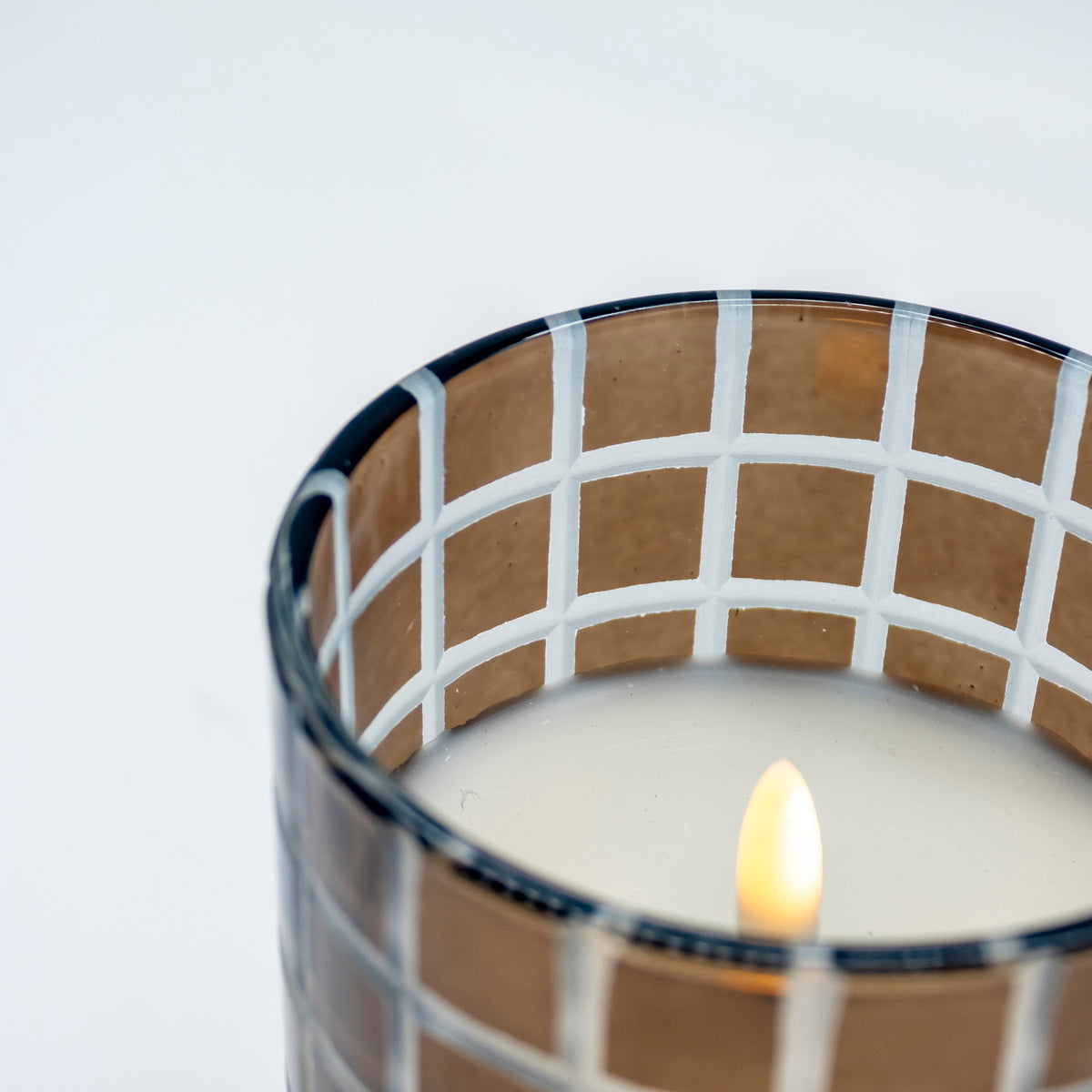 Amber Lattice Radiance LED Candle