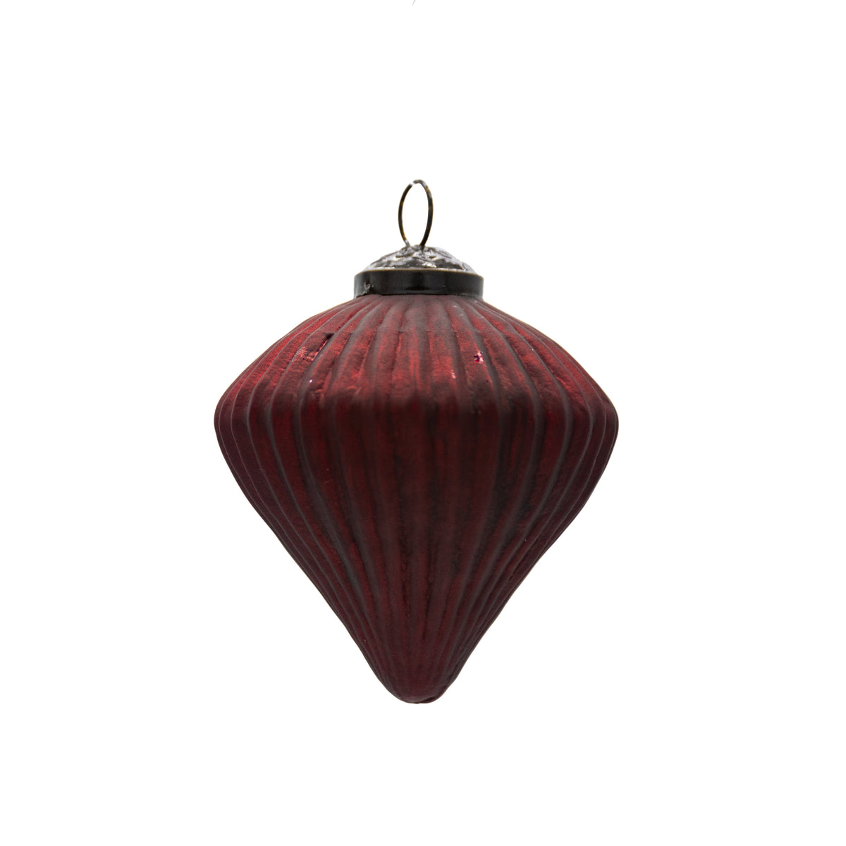 Diamond Drop Glass Ornament - Assorted Colors