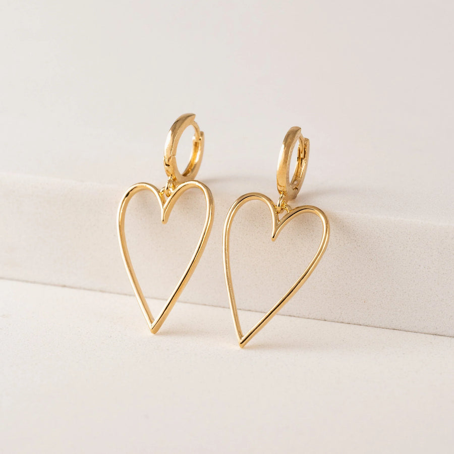 Lovestruck Heart Hoop Gold Earrings Pair