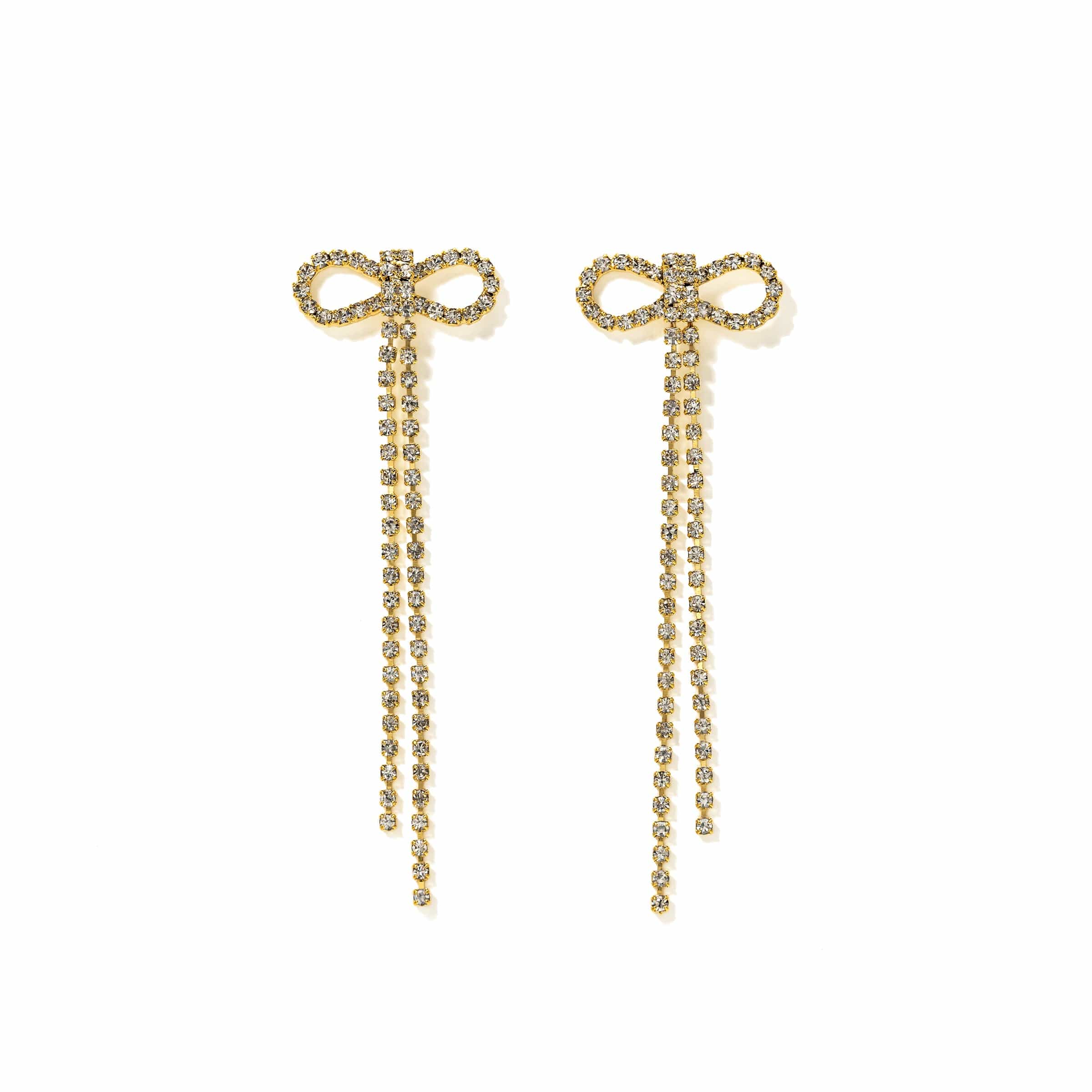 Luxe Bow Gold Earrings Pair
