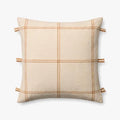 Lainey Natural Amber Fringe Square Pillow by Loloi