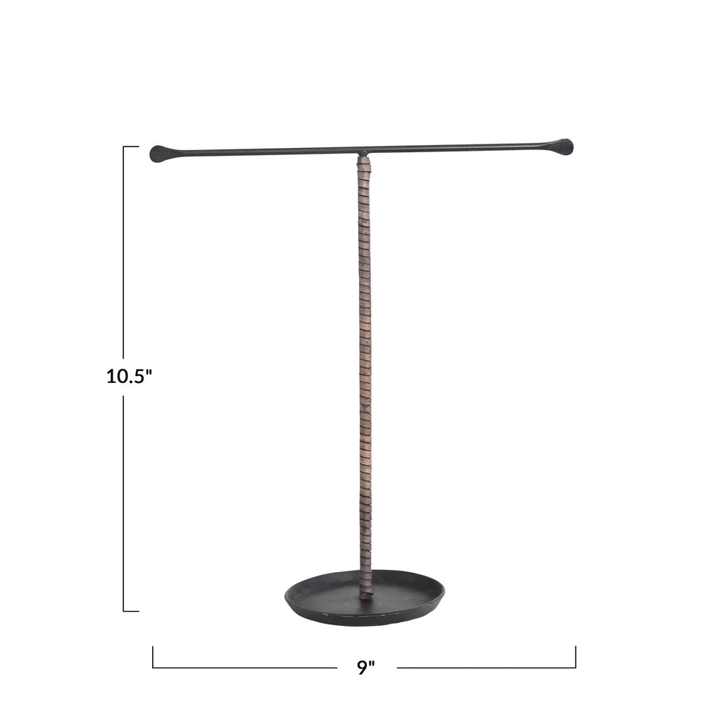 Leather Wrapped Jewelry Stand