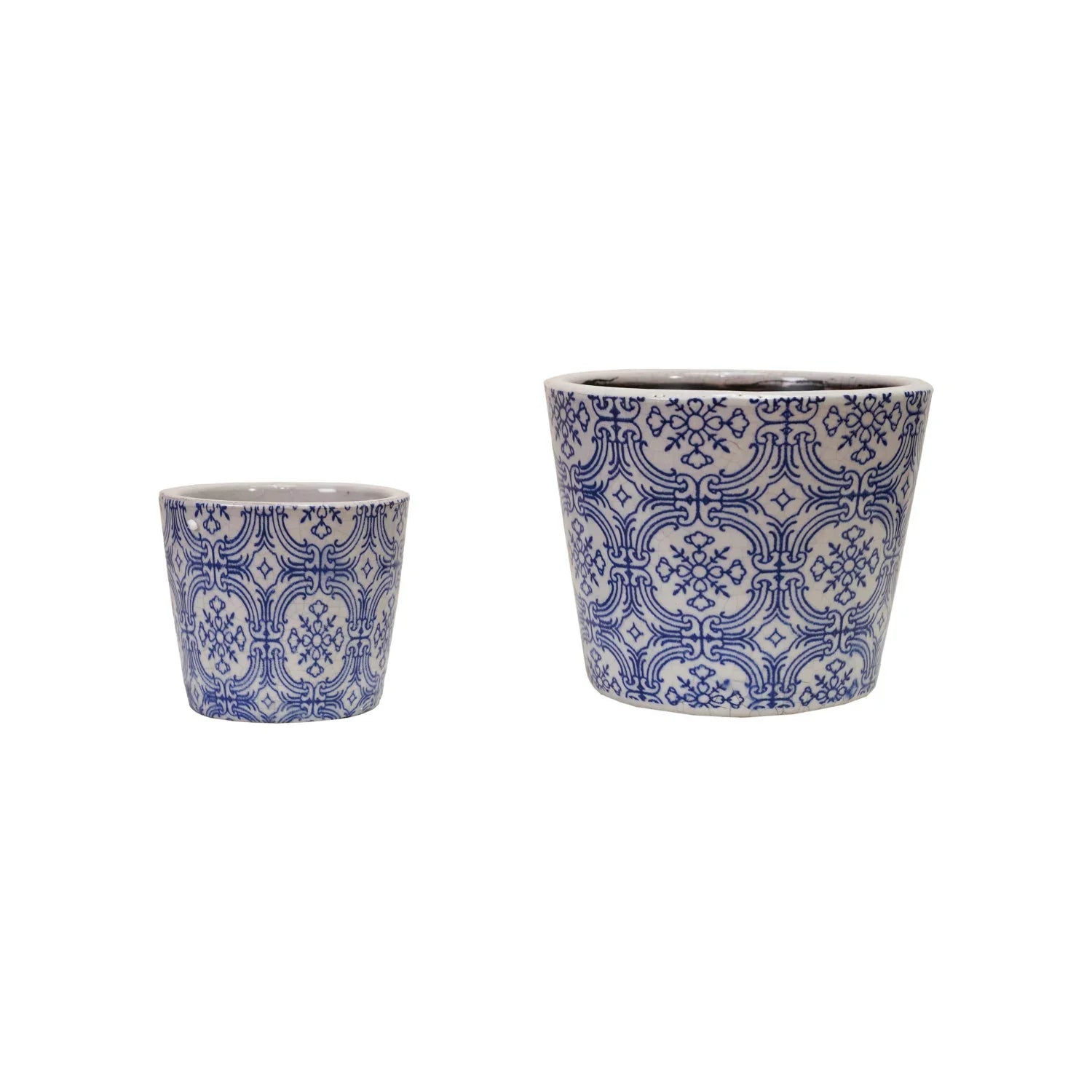 Blue & White Tile pattern Terra-cotta Planter