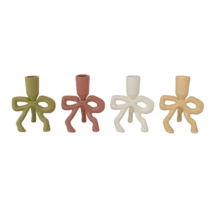 Bow Shaped Taper Holder | Enameled Cast Aluminum
