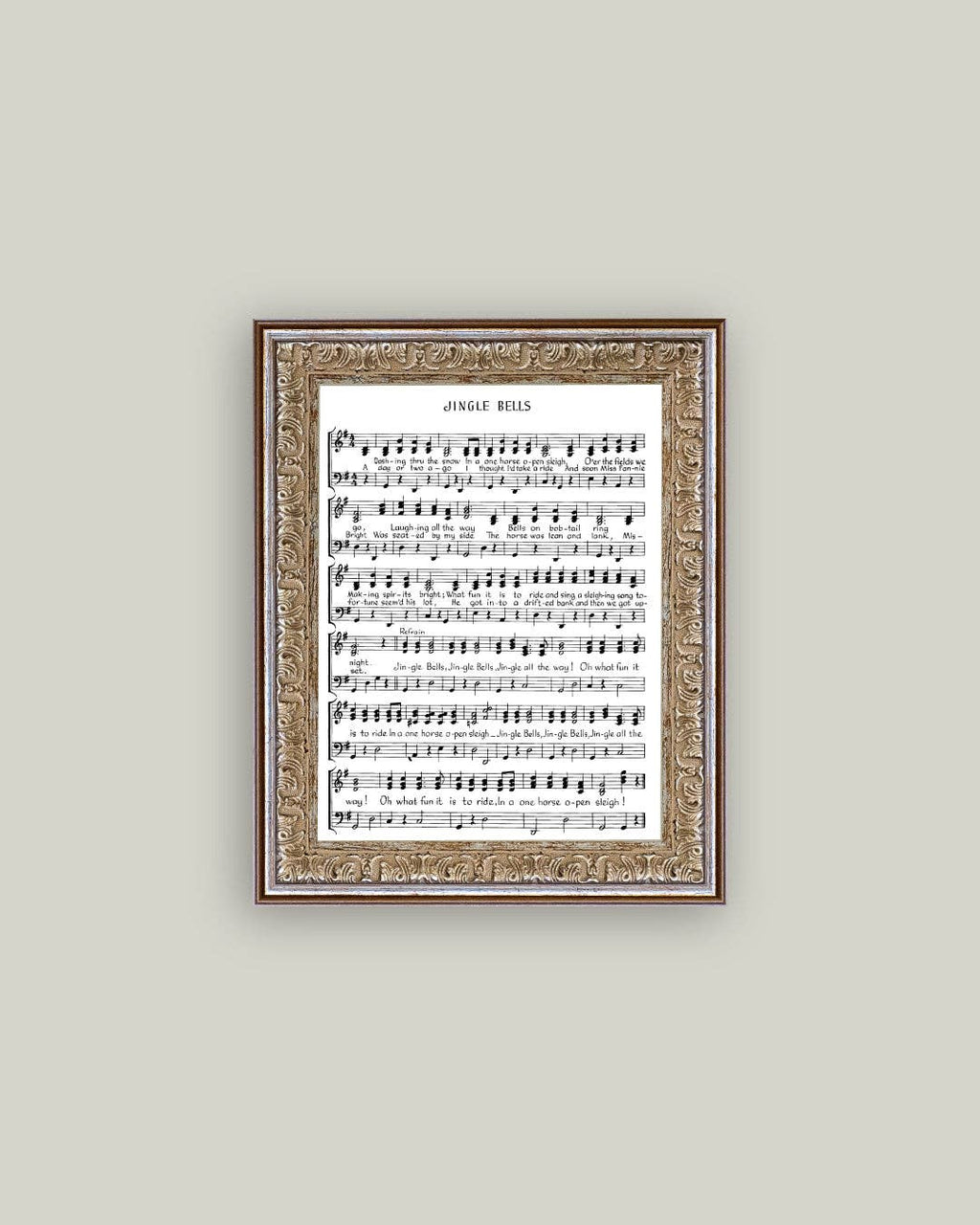Jingle Bells Sheet Music Framed Print