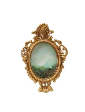 Pewter & Glass Framed Art | Gold Finish