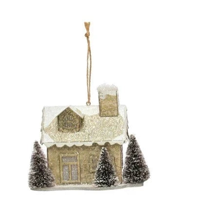 Paper House w/ Faux Trees & LED Light