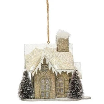 Paper House w/ Faux Trees & LED Light