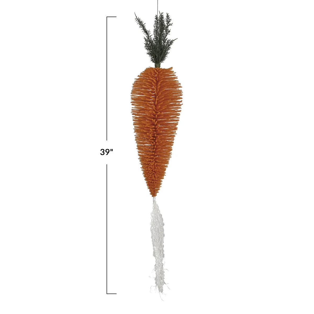 Flocked Bottle Brush Carrot Ornament