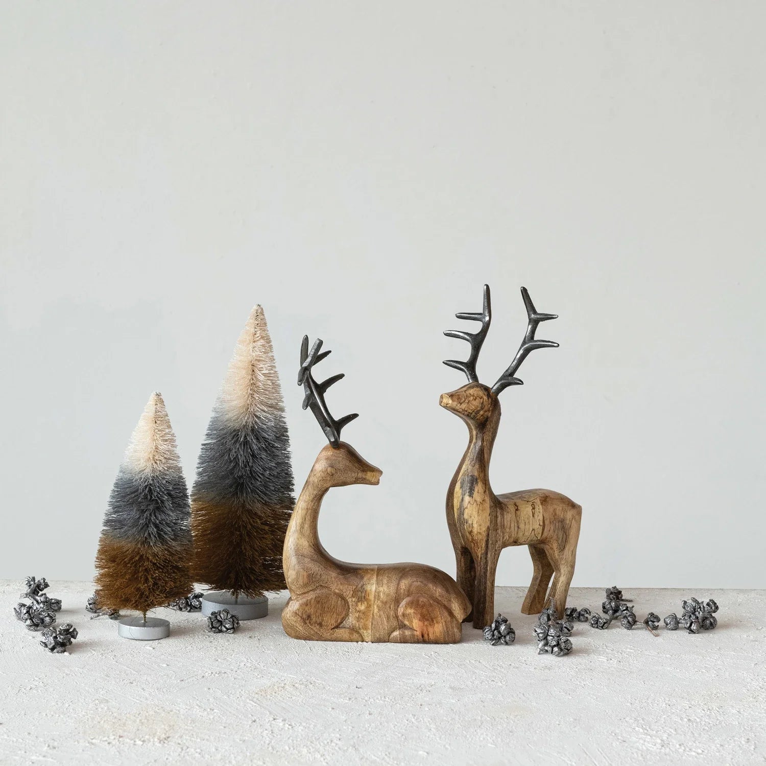 Mango Wood Reindeer with Aluminum Antlers