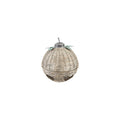 Oversized Hand-Woven Rattan Bell with Metal Leaves